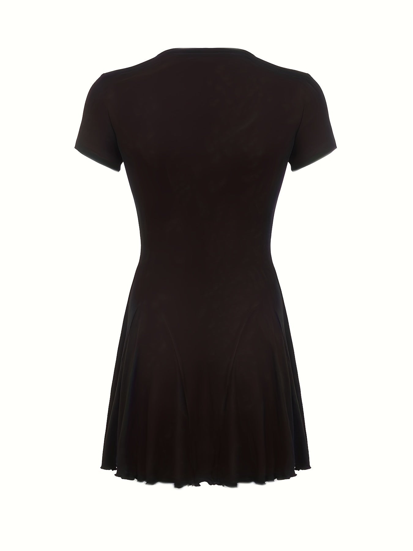 Trendy Ruched A-Line Dress - Women's Casual Summer Dresses with V Neck, Short Sleeves, and Comfy Fit - Perfect for Outdoor Activities and Daily Wear